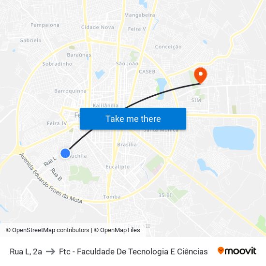 Rua L, 2a to Ftc - Faculdade De Tecnologia E Ciências map