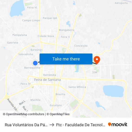 Rua Voluntários Da Pátria, 541-609 to Ftc - Faculdade De Tecnologia E Ciências map