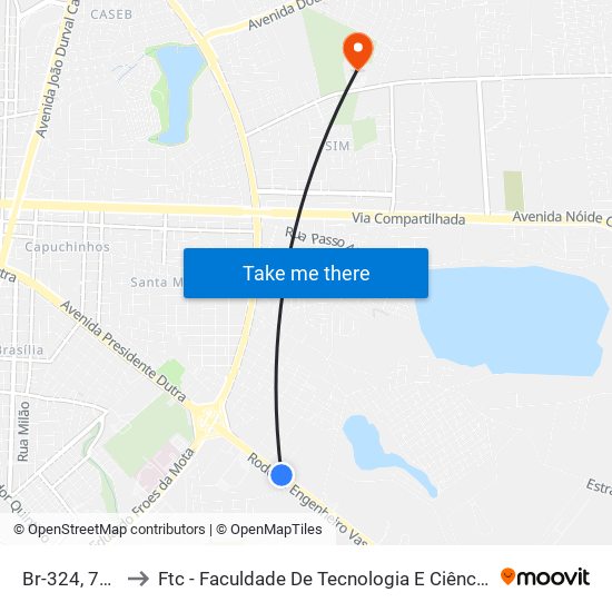 Br-324, 765 to Ftc - Faculdade De Tecnologia E Ciências map