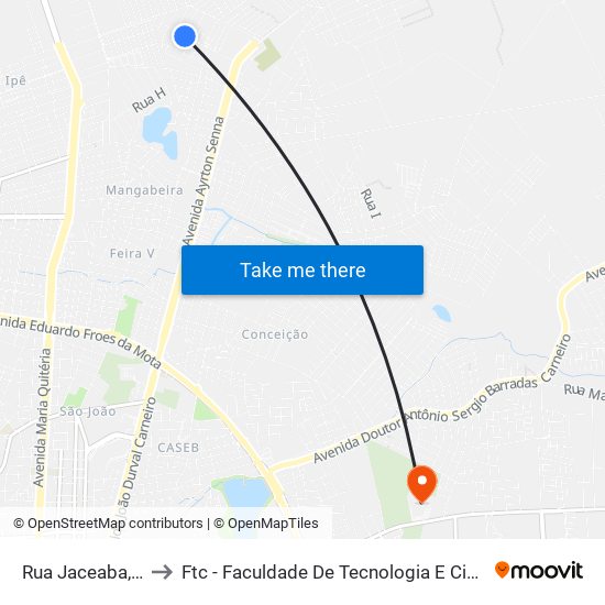 Rua Jaceaba, 15 to Ftc - Faculdade De Tecnologia E Ciências map