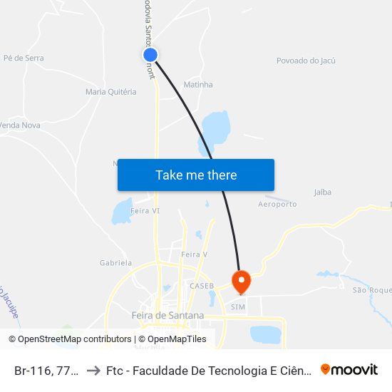 Br-116, 7777 to Ftc - Faculdade De Tecnologia E Ciências map