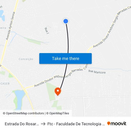 Estrada Do Rosario, 224 to Ftc - Faculdade De Tecnologia E Ciências map