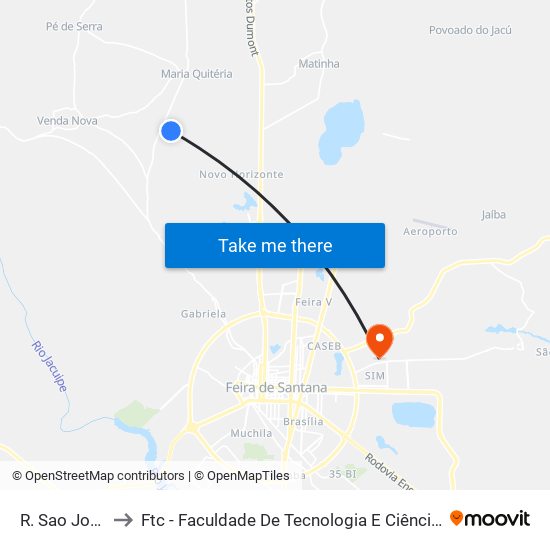 R. Sao José to Ftc - Faculdade De Tecnologia E Ciências map