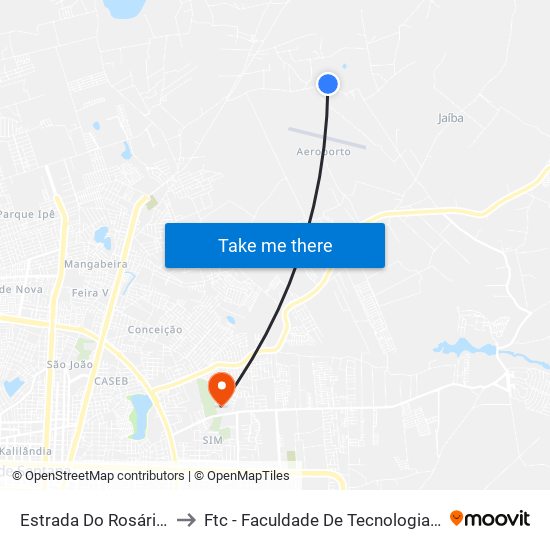 Estrada Do Rosário, 1847 to Ftc - Faculdade De Tecnologia E Ciências map