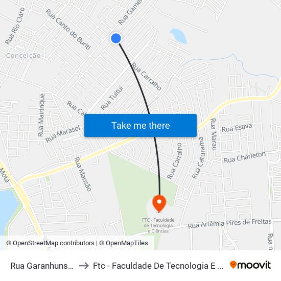 Rua Garanhuns, 680 to Ftc - Faculdade De Tecnologia E Ciências map