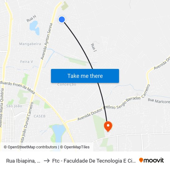 Rua Ibiapina, 797 to Ftc - Faculdade De Tecnologia E Ciências map