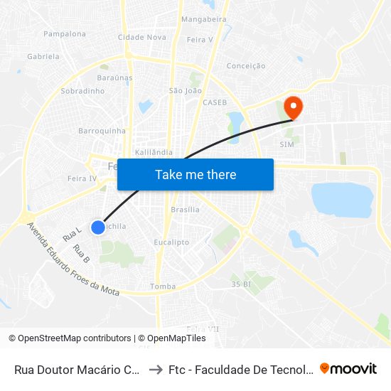 Rua Doutor Macário Cerqueira, 3270 to Ftc - Faculdade De Tecnologia E Ciências map