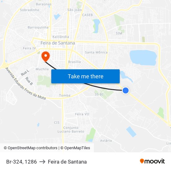 Br-324, 1286 to Feira de Santana map