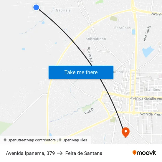 Avenida Ipanema, 379 to Feira de Santana map