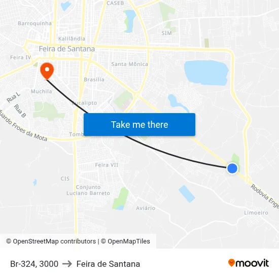 Br-324, 3000 to Feira de Santana map