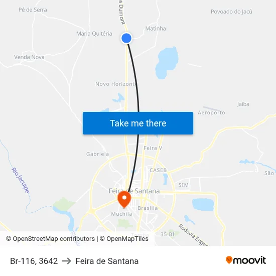 Br-116, 3642 to Feira de Santana map