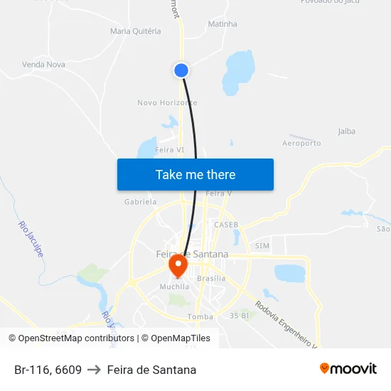 Br-116, 6609 to Feira de Santana map