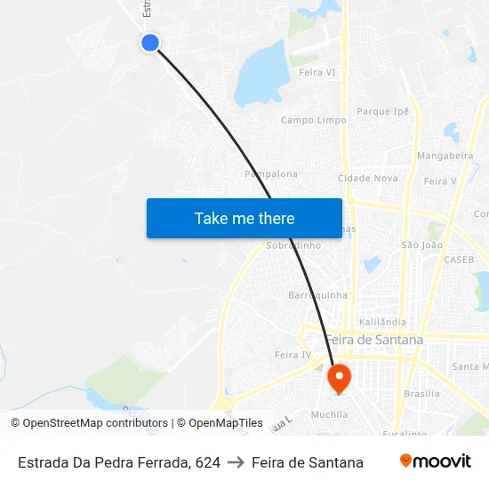Estrada Da Pedra Ferrada, 624 to Feira de Santana map