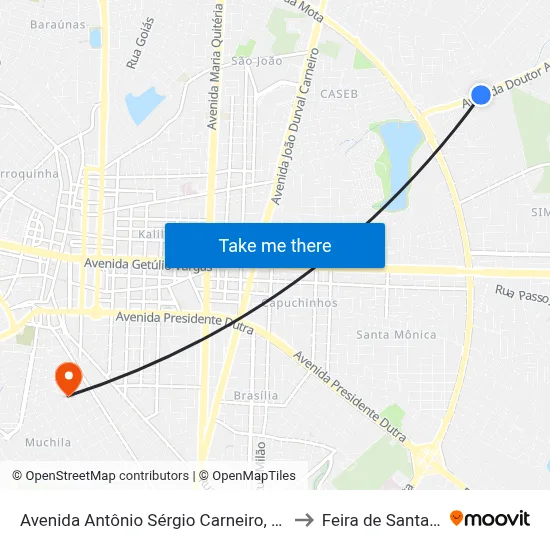 Avenida Antônio Sérgio Carneiro, 597 to Feira de Santana map