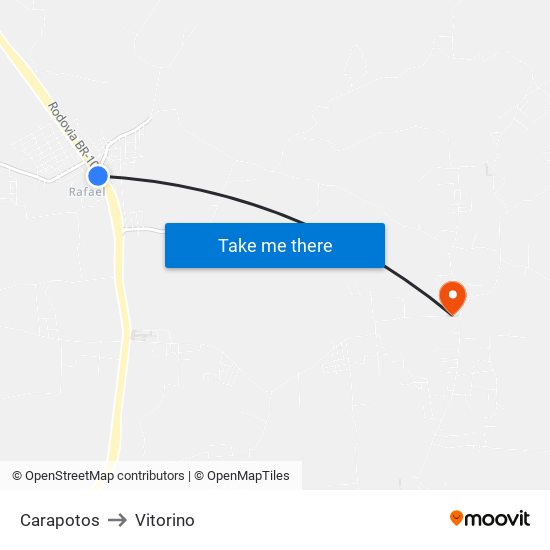 Carapotos to Vitorino map