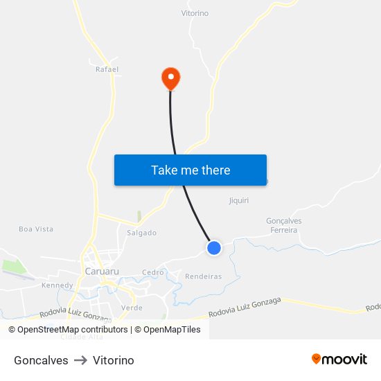 Goncalves to Vitorino map