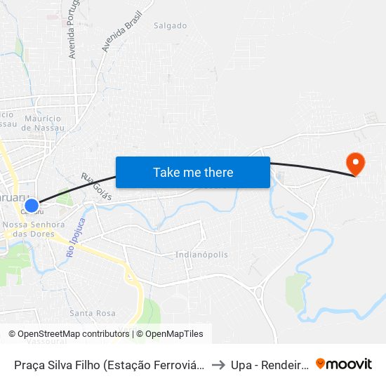 Praça Silva Filho (Estação Ferroviária) to Upa - Rendeiras map