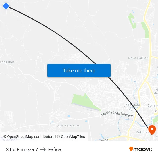 Sítio Firmeza 7 to Fafica map