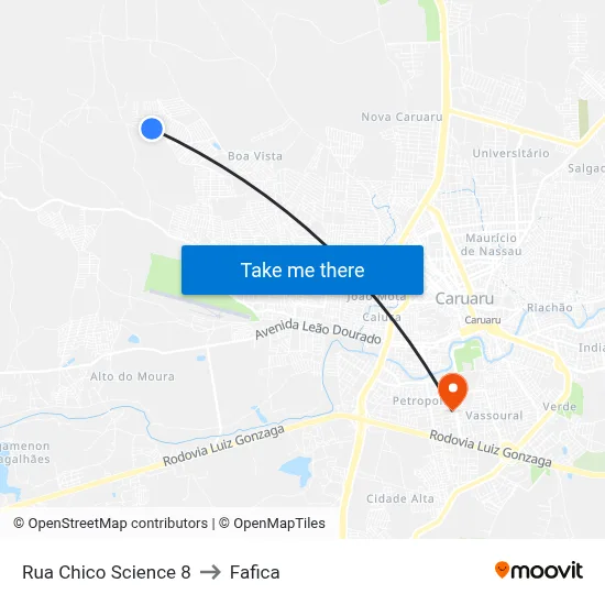 Rua Chico Science 8 to Fafica map