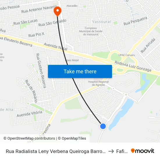 Rua Radialista Leny Verbena Queiroga Barros 201 to Fafica map