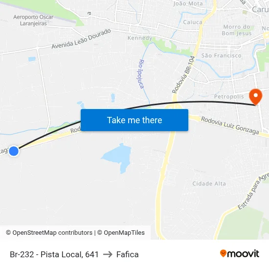 Br-232 - Pista Local, 641 to Fafica map