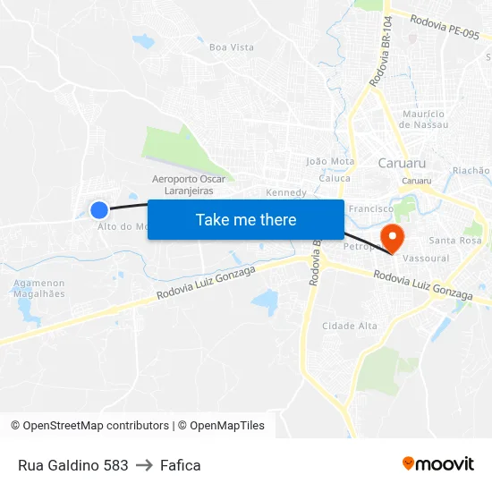 Rua Galdino 583 to Fafica map