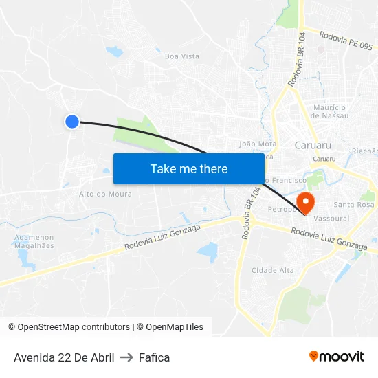 Avenida 22 De Abril to Fafica map