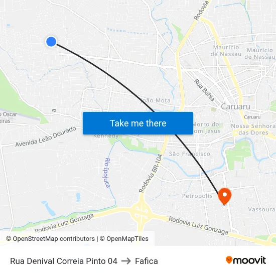 Rua Denival Correia Pinto 04 to Fafica map