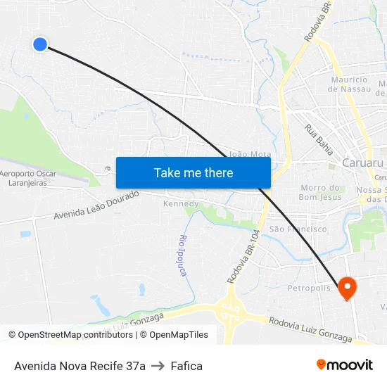 Avenida Nova Recife 37a to Fafica map