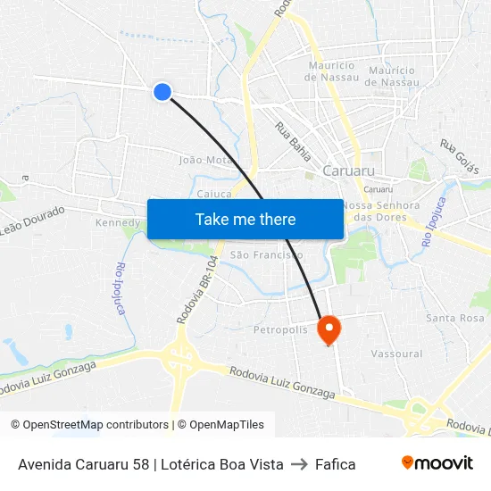 Avenida Caruaru 58 | Lotérica Boa Vista to Fafica map