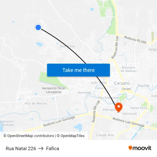 Rua Natal 226 to Fafica map
