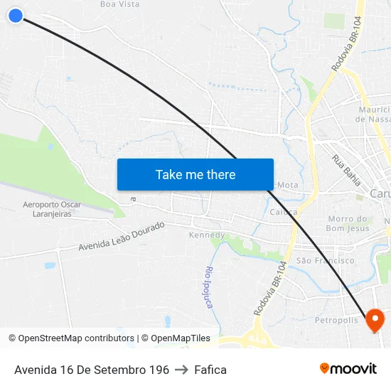 Avenida 16 De Setembro 196 to Fafica map