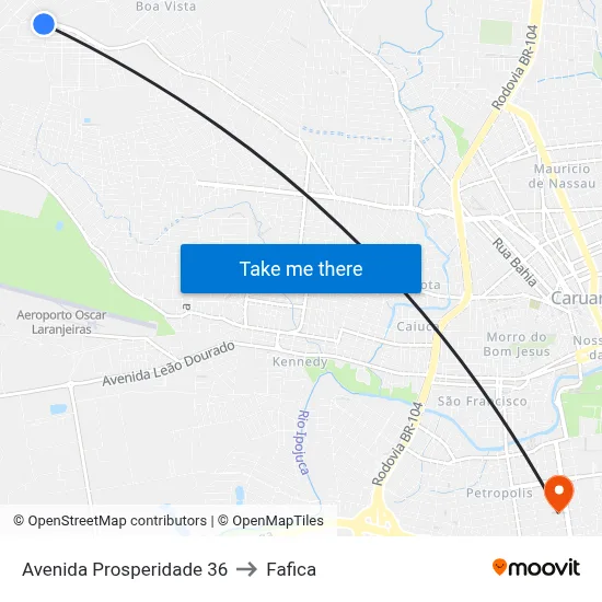 Avenida Prosperidade 36 to Fafica map