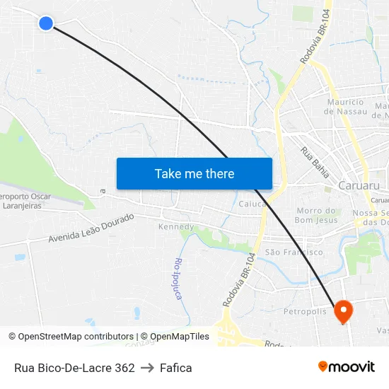 Rua Bico-De-Lacre 362 to Fafica map