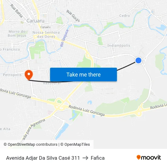 Avenida Adjar Da Silva Casé 311 to Fafica map