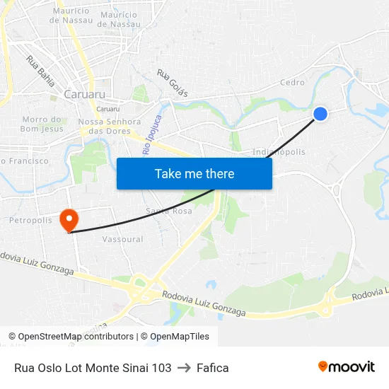 Rua Oslo Lot Monte Sinai 103 to Fafica map