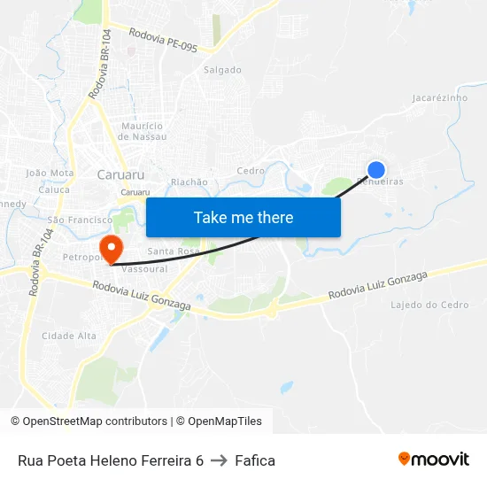Rua Poeta Heleno Ferreira 6 to Fafica map