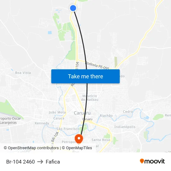 Br-104 2460 to Fafica map