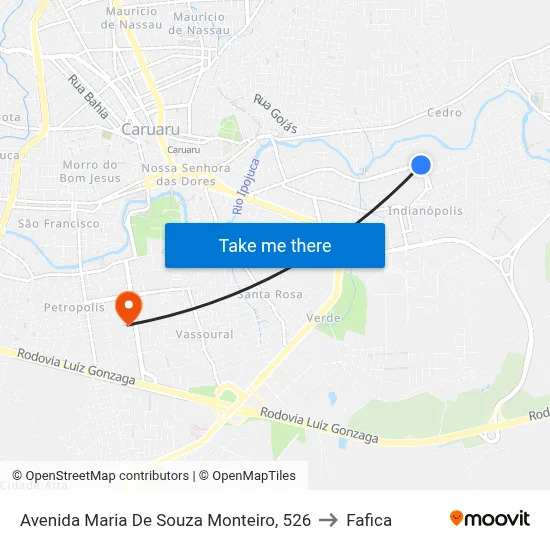 Avenida Maria De Souza Monteiro, 526 to Fafica map