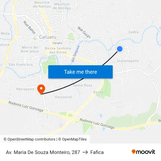 Av. Maria De Souza Monteiro, 287 to Fafica map