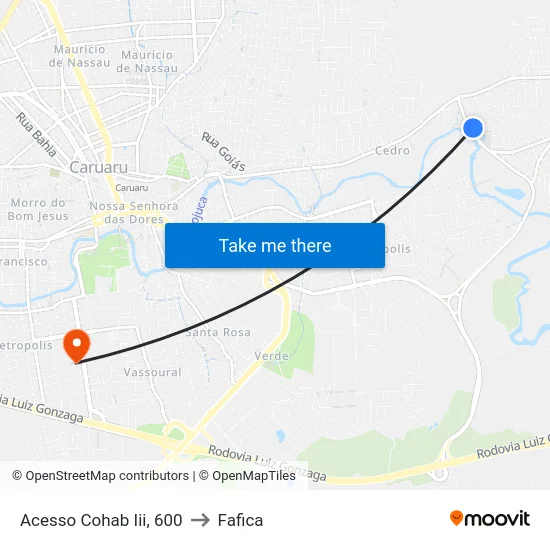 Acesso Cohab Iii, 600 to Fafica map