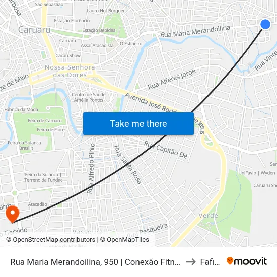 Rua Maria Merandoilina, 950 | Conexão Fitness to Fafica map