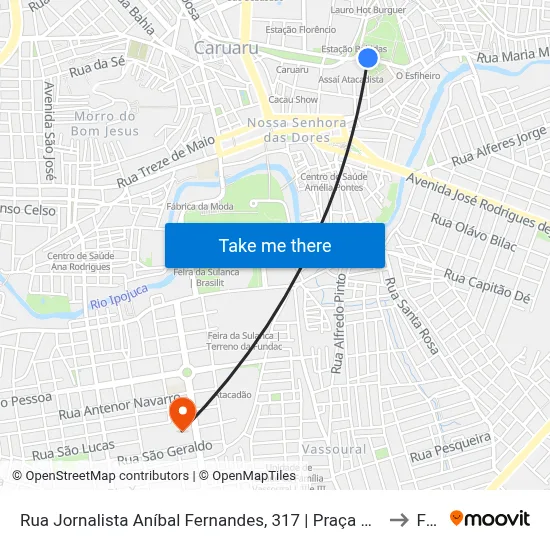 Rua Jornalista Aníbal Fernandes, 317 | Praça Da Criança / Comp. Industrial De Caruaru to Fafica map