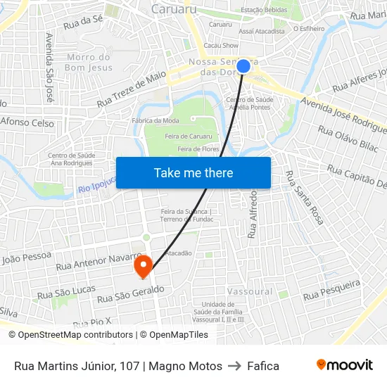 Rua Martins Júnior, 107 | Magno Motos to Fafica map