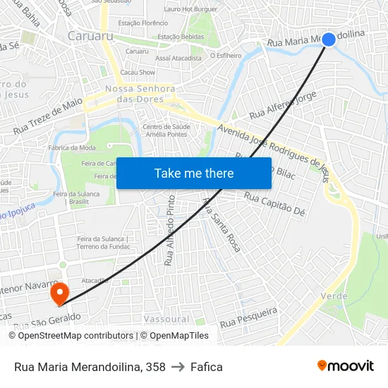 Rua Maria Merandoilina, 358 to Fafica map