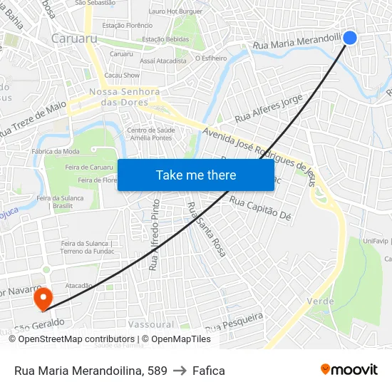 Rua Maria Merandoilina, 589 to Fafica map