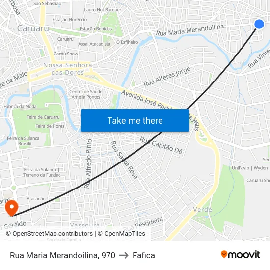 Rua Maria Merandoilina, 970 to Fafica map