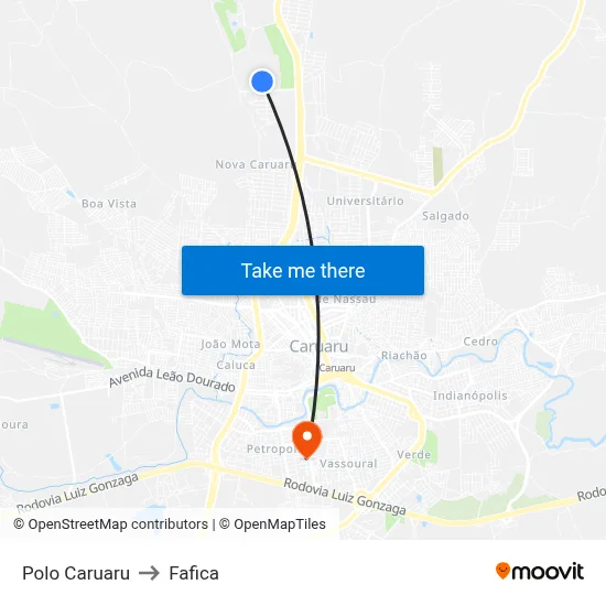 Polo Caruaru to Fafica map