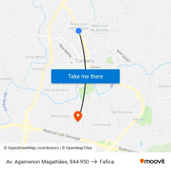 Av. Agamenon Magalhães, 944-950 to Fafica map