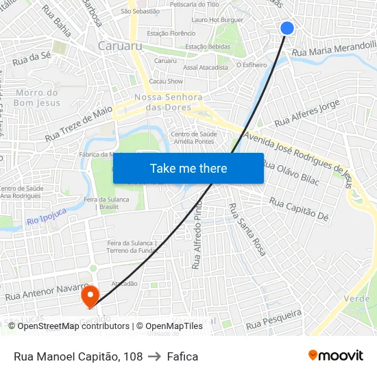 Rua Manoel Capitão, 108 to Fafica map